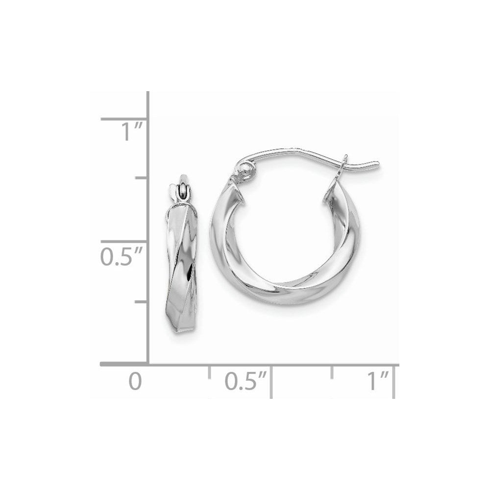 3mm Gold Twisted Tube Hoop Earrings