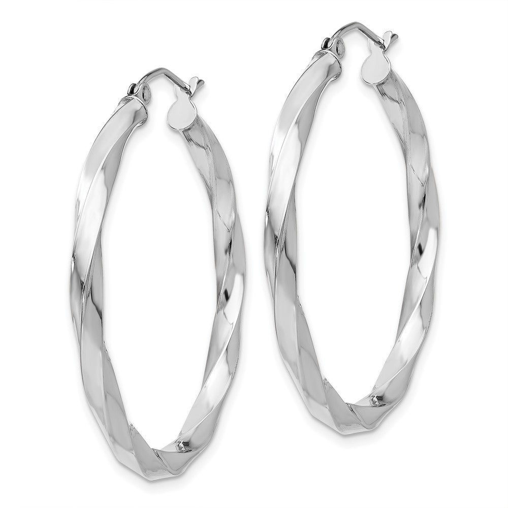 3mm Gold Twisted Tube Hoop Earrings