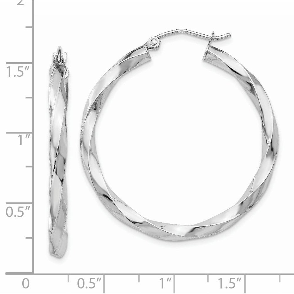 3mm Gold Twisted Tube Hoop Earrings