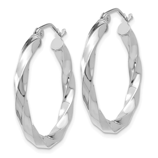 3mm Gold Twisted Tube Hoop Earrings
