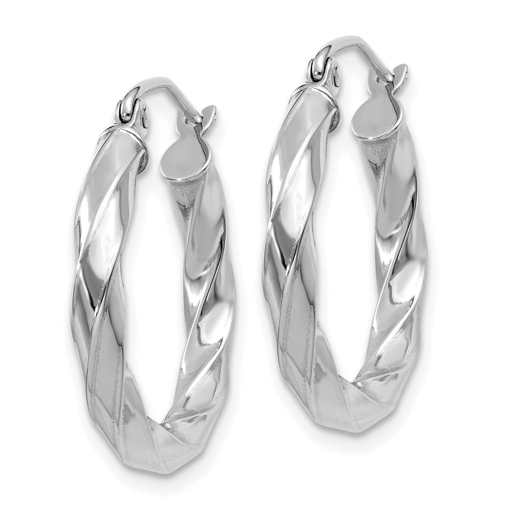 3mm Gold Twisted Tube Hoop Earrings