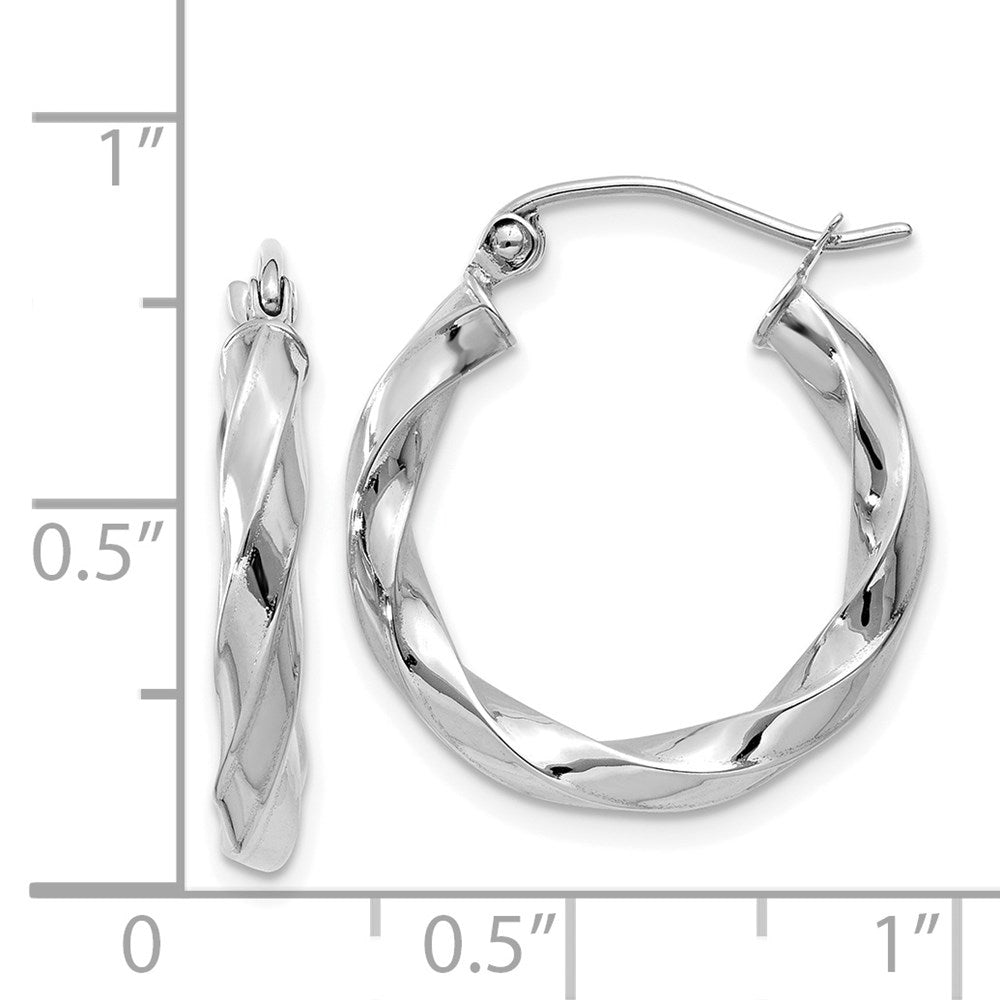 3mm Gold Twisted Tube Hoop Earrings