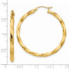 14k Polished 3mm Twisted Hoop Earrings