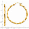 14k Polished 3mm Twisted Hoop Earrings