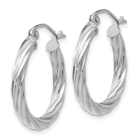 3.25mm Gold Twisted Hoop Earrings