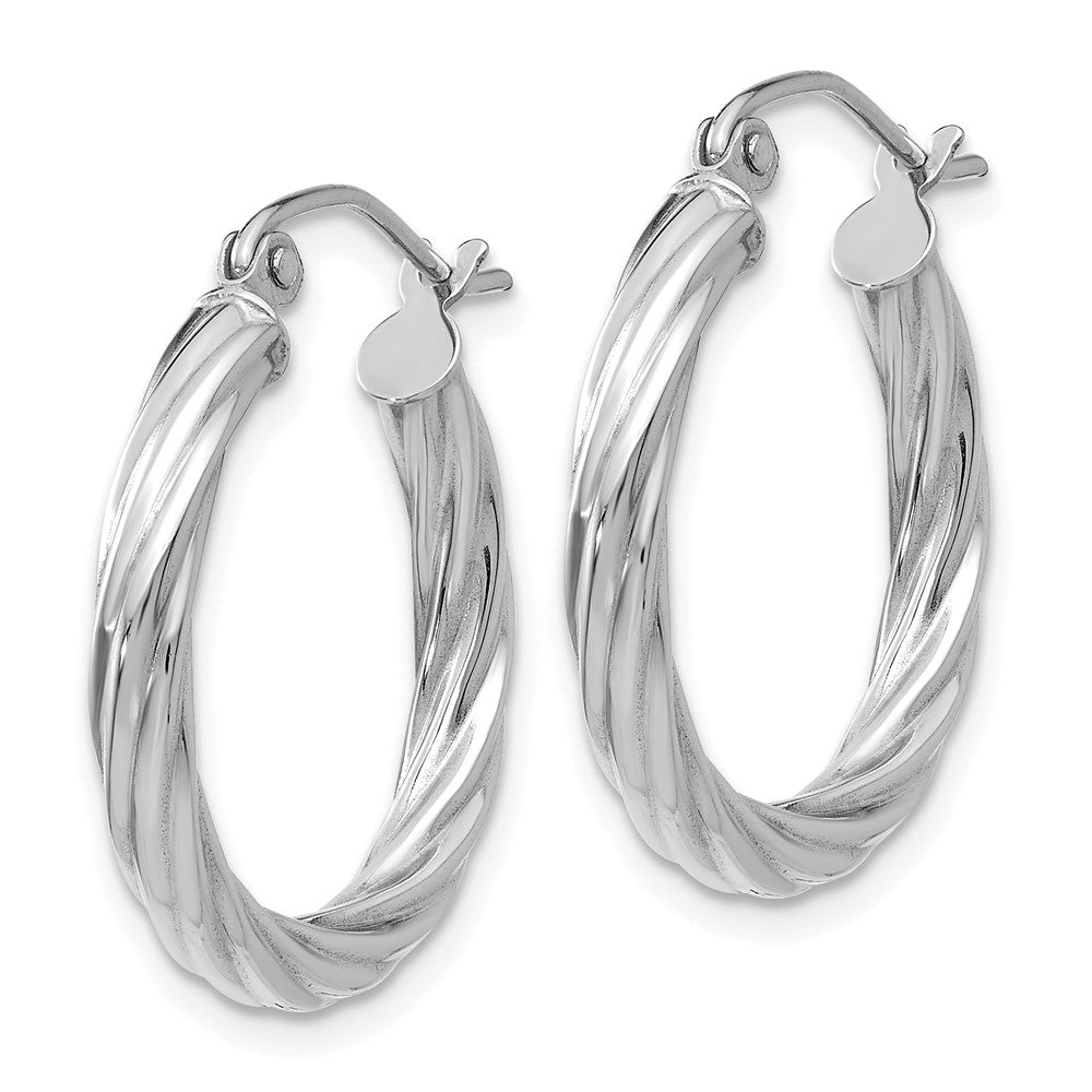 3.25mm Gold Twisted Hoop Earrings