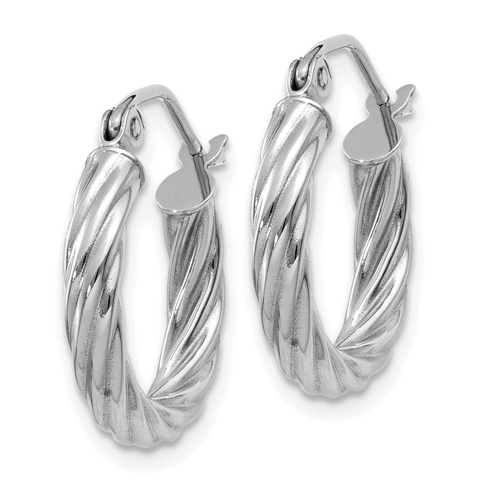 3.25mm Gold Twisted Hoop Earrings