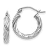 3.25mm Gold Twisted Hoop Earrings