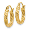 3.25mm Gold Twisted Hoop Earrings