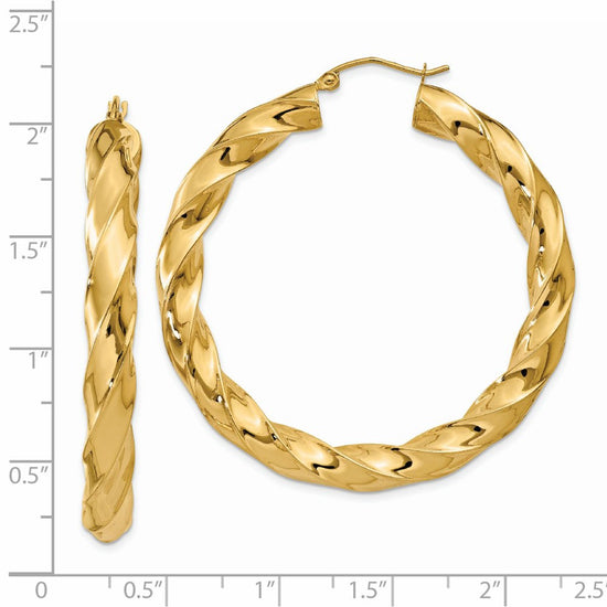 14k Polished 5.0mm Twisted Hoop Earrings