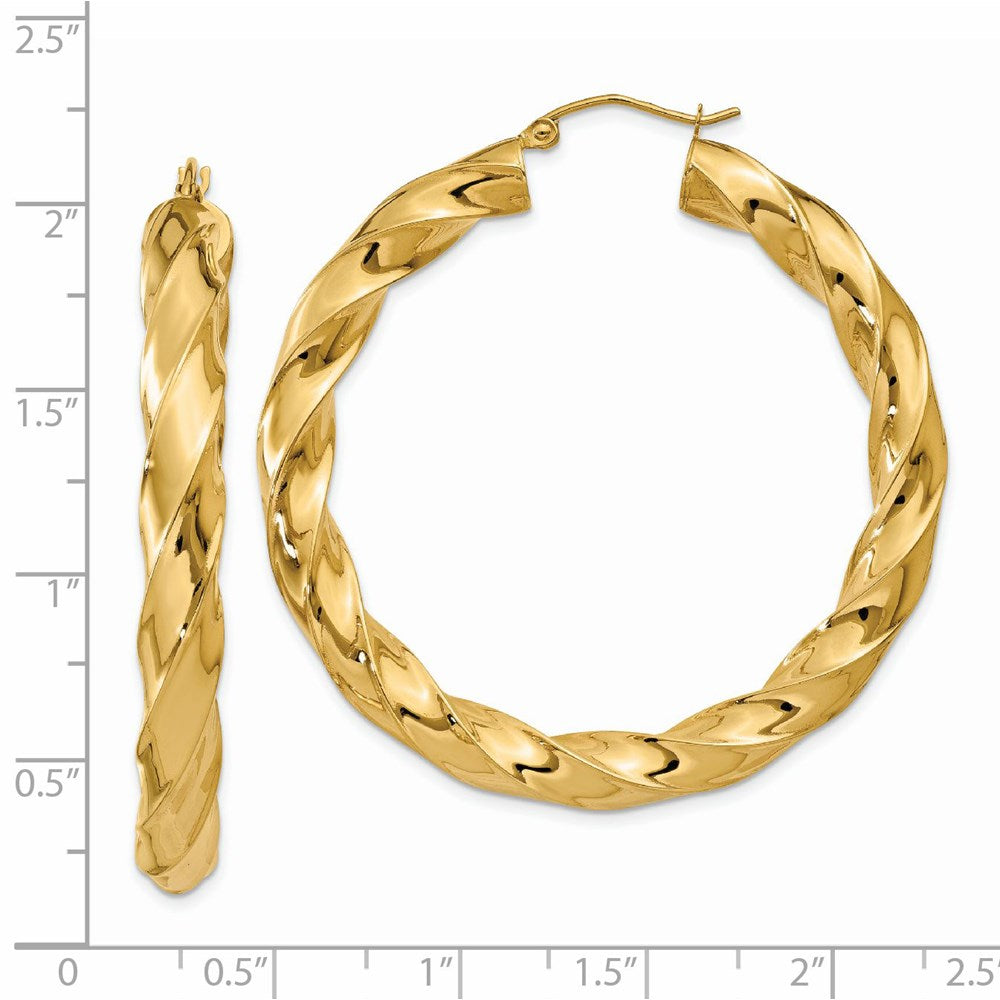 14k Polished 5.0mm Twisted Hoop Earrings