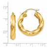 5mm Gold Twisted Tube Hoop Earrings