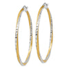2.5mm Gold & Rhodium Satin Diamond-cut Twisted Hoop Earrings