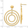 14k Polished Graduated Circles Dangle Post Earrings