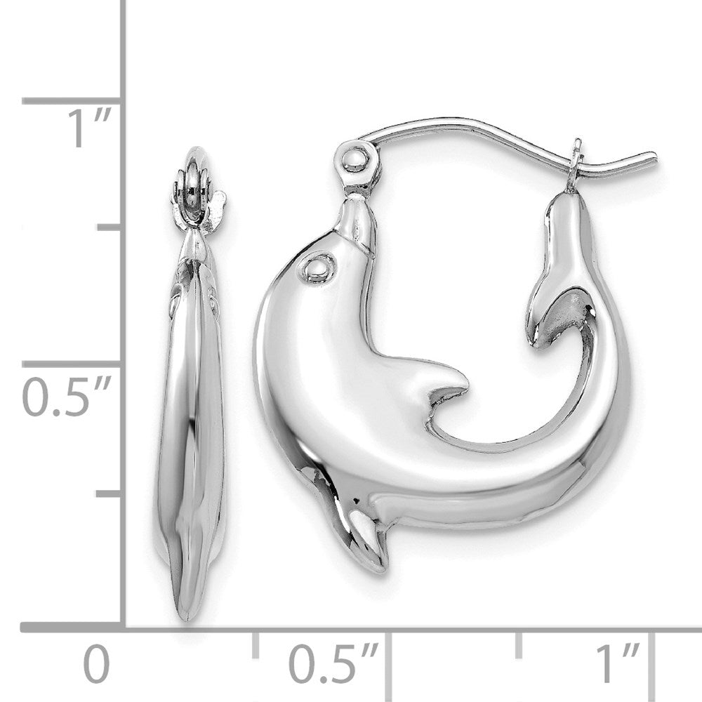 Gold Dolphin Hoop Earrings