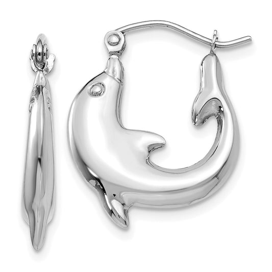 Gold Dolphin Hoop Earrings