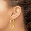 14k 4x40mm Diamond-cut Round Tube Hoop Earrings