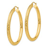 14k 4x45mm Diamond-cut Round Tube Hoop Earrings