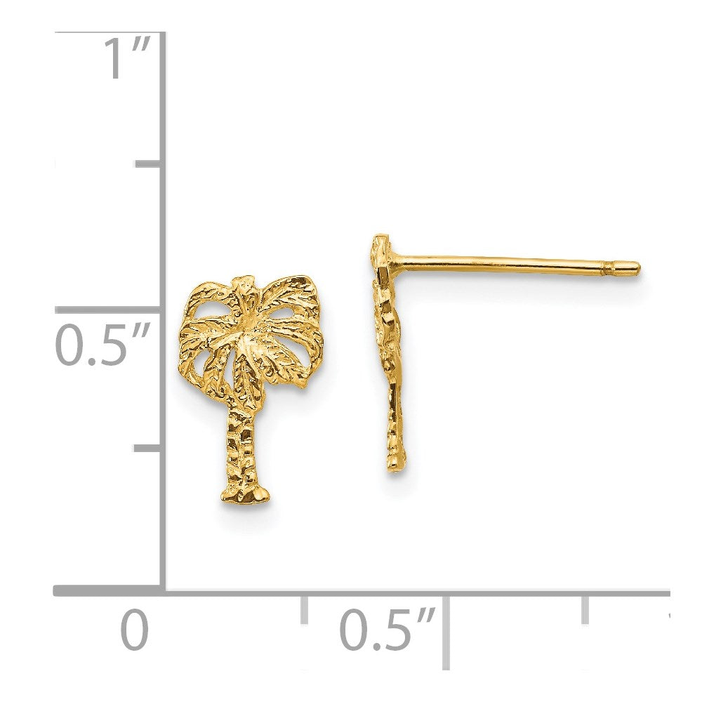 Gold Palm Tree Post Earrings