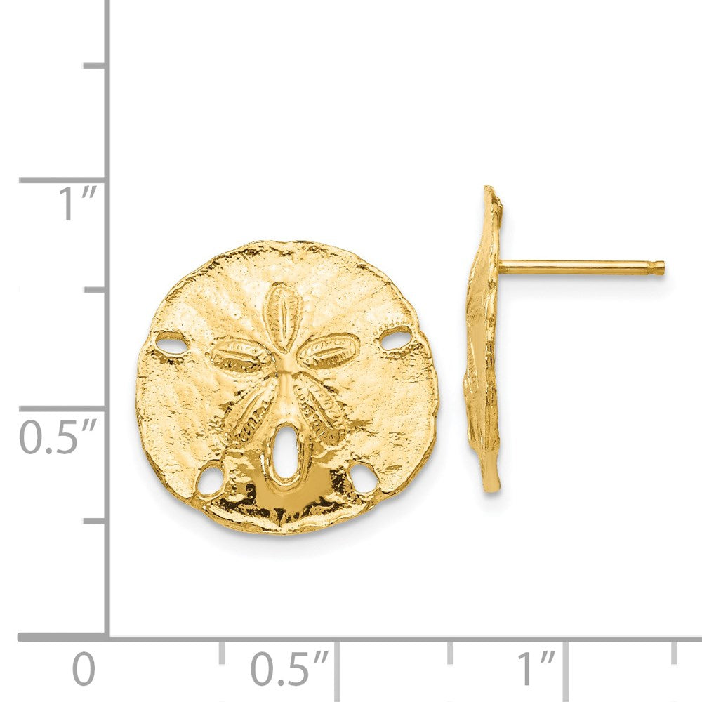 Gold Sand Dollar Post Earrings