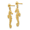 14k Large Seahorse Dangle Post Earrings