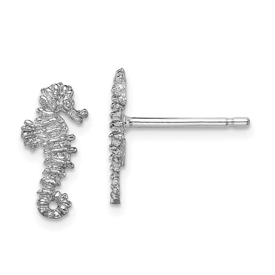 Gold Seahorse Post Earrings