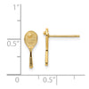 14k Mini Tennis Racquet with Ball Post Earrings