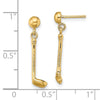 14k Golf Club Dangle Post Earrings