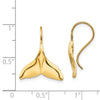 14k Polished Whale Tail French Hook Earrings