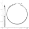 14k White Gold 2.75x40mm Polished Tube Hoop Earrings