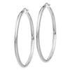 14k White Gold 2.75x50mm Polished Tube Hoop Earrings