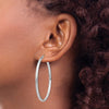 14k White Gold 2.75x50mm Polished Tube Hoop Earrings