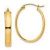 14k 4x25mm Lightweight Oval Tube Hoop Earrings
