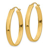 14k 4x35mm Lightweight Oval Tube Hoop Earrings