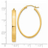 14k 4x35mm Lightweight Oval Tube Hoop Earrings