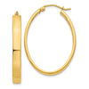14k 4x35mm Lightweight Oval Tube Hoop Earrings