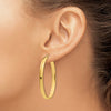 14k 4x48mm Lightweight Oval Tube Hoop Earrings