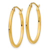 14k 1.5x25mm Lightweight Fancy Oval Tube Hoop Earrings