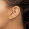 14K Diamond-cut Filigree Plumeria Post Earrings
