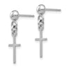 Gold Cross Dangle Post Earrings
