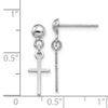Gold Cross Dangle Post Earrings