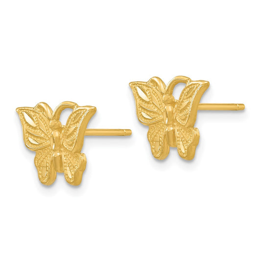 Gold Butterfly Post Earrings