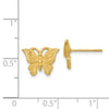 14K Diamond-cut Butterfly Post Earrings