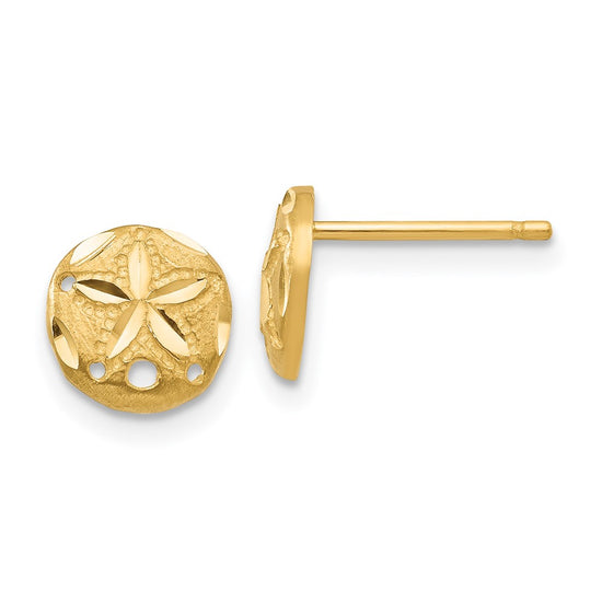 Gold Sand Dollar Post Earrings