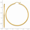 14k 2x55mm Diamond-cut Round Tube Hoop Earrings