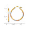 Gold with White and Rose Rhodium Hoop Earrings