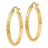 14K 2.8x30mm Diamond-cut Tube Hoop Earrings