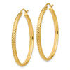 14K 2.8x37mm Diamond-cut Tube Hoop Earrings
