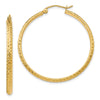 14K 2.8x37mm Diamond-cut Tube Hoop Earrings
