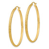 14K 2.8x46mm Diamond-cut Tube Hoop Earrings